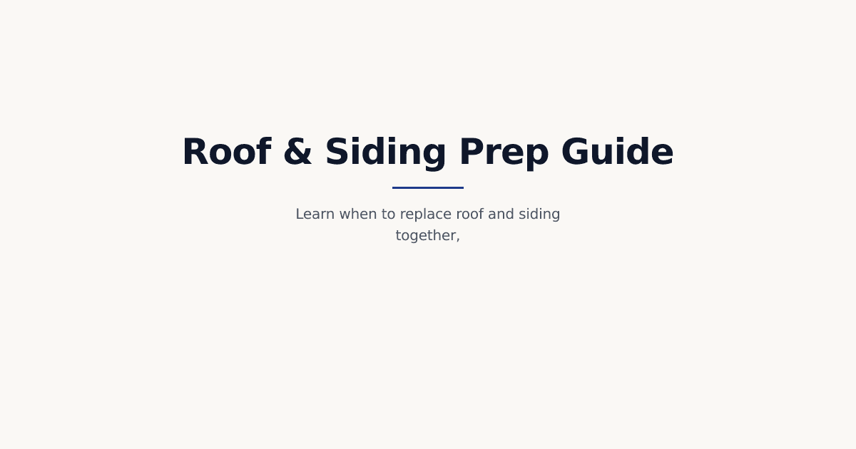 Roof and Siding Replacement: A Homeowner’s Pre-Project Checklist